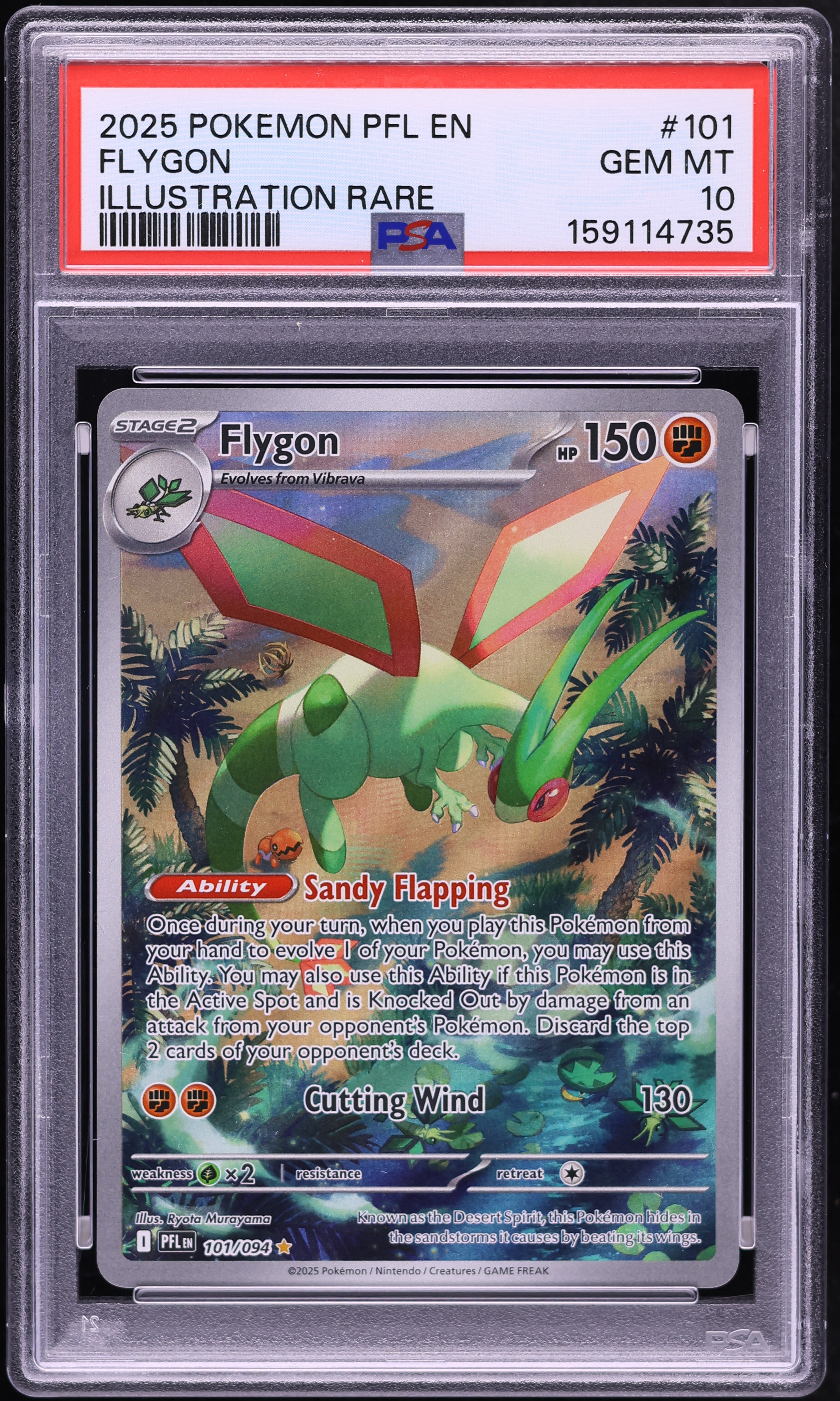 2025 Pokemon Mega Evolution Phantasmal Flames IR Flygon #101 PSA 10 GEM MINT