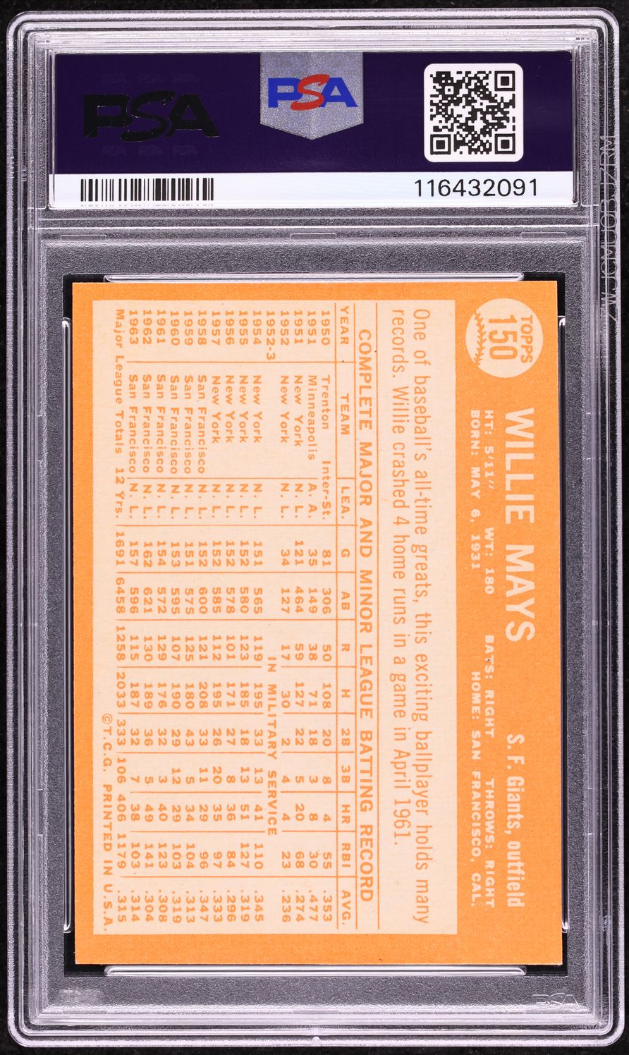 1964 Topps Willie Mays #150 PSA 9 MINT
