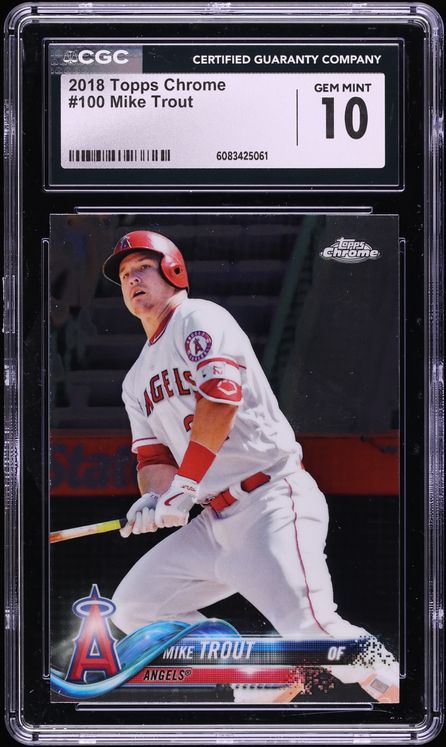 2018 Topps Chrome Refractor Mike Trout #100 CGC 10 GEM MINT