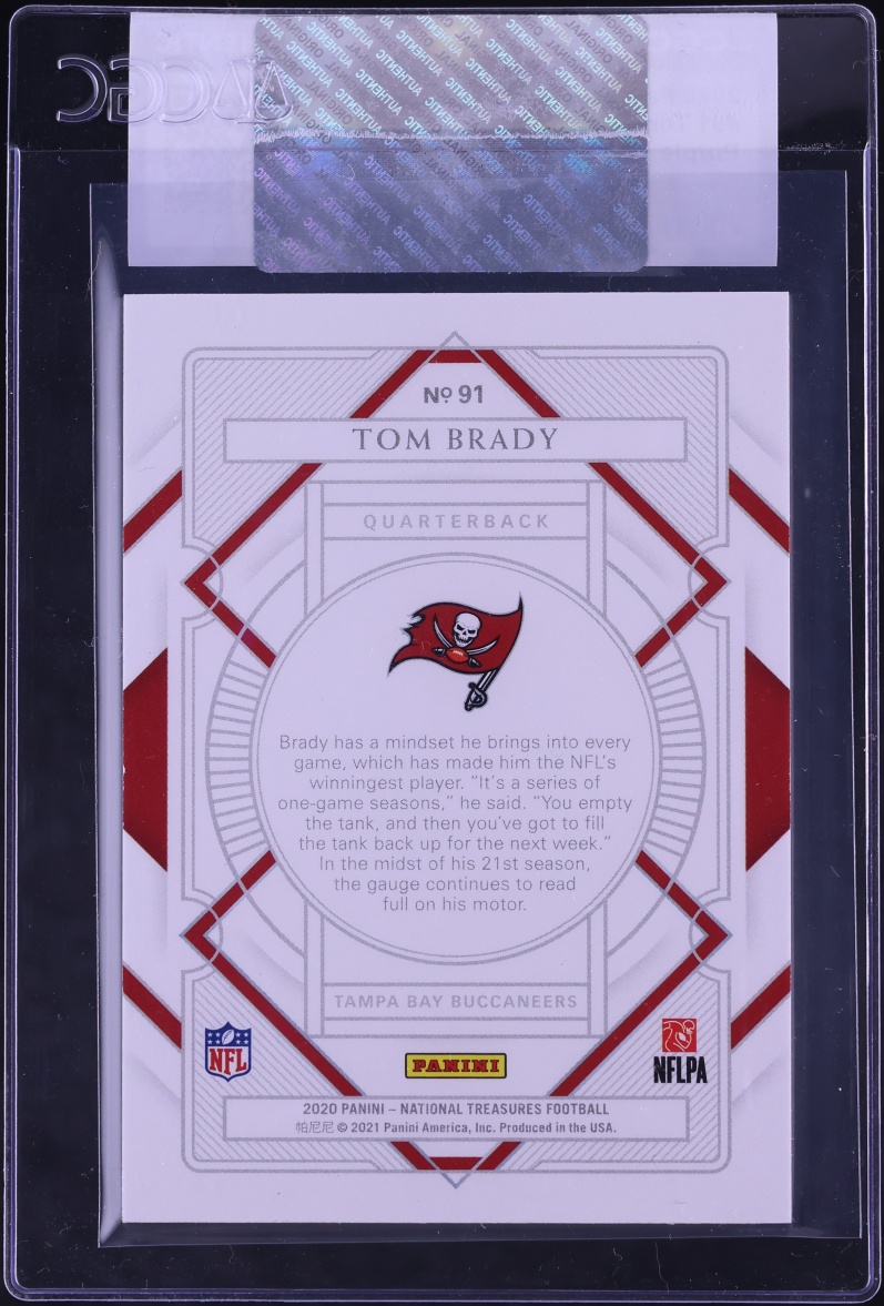 2020 National Treasures Purple Tom Brady /50 #91 CGC AUTH