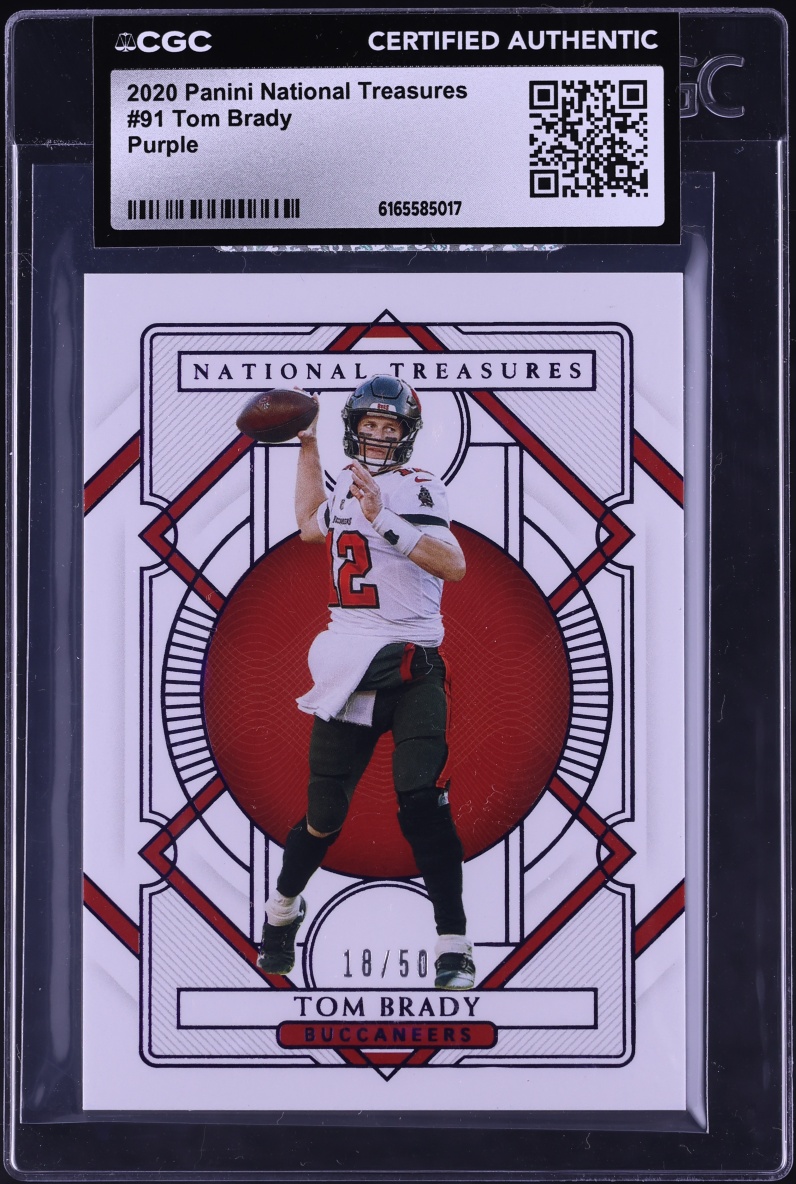 2020 National Treasures Purple Tom Brady /50 #91 CGC AUTH