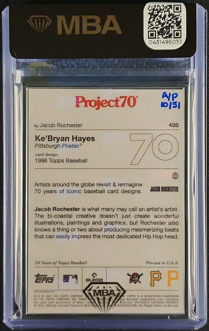 2021 Topps Project 70 Silver Frame Artist Proof Ke'Bryan Hayes ROOKIE /51 #405 MBA AUTH