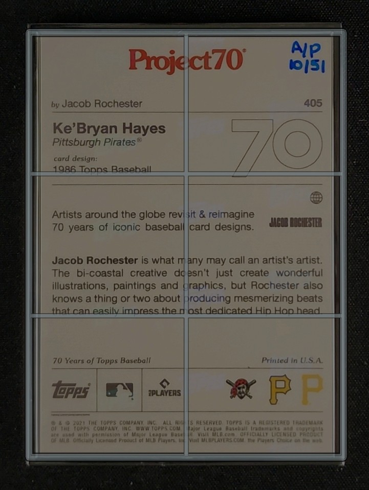 2021 Topps Project 70 Silver Frame Artist Proof Ke'Bryan Hayes ROOKIE /51 #405 MBA AUTH