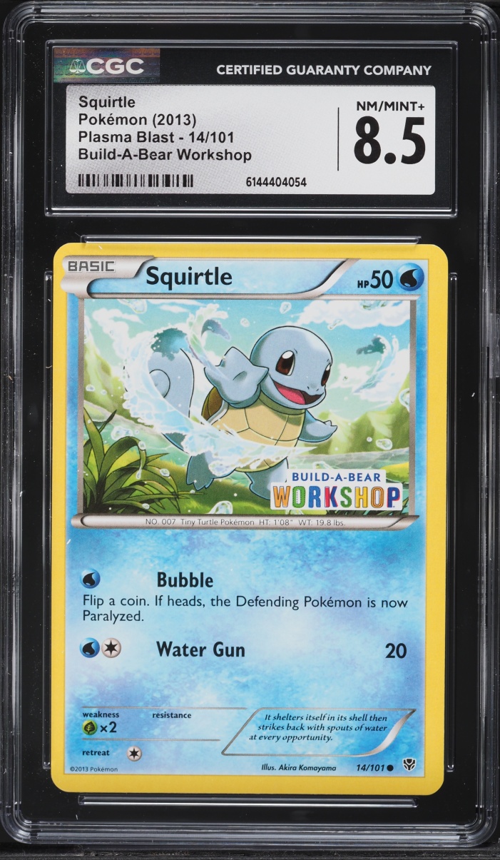 2013 Pokemon BW Plasma Blast Build-A-Bear Workshop Squirtle #14 CGC 8.5 NM-MT+