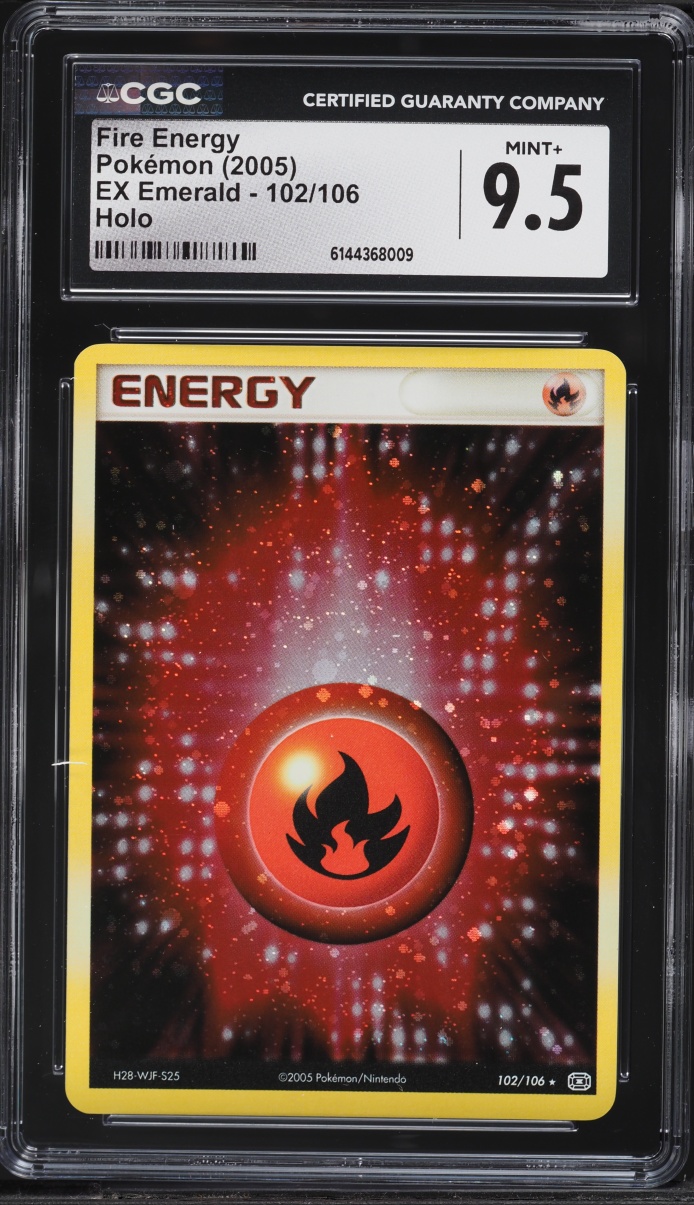 2005 Pokemon EX Emerald Holo Fire Energy #102 CGC 9.5 MINT+