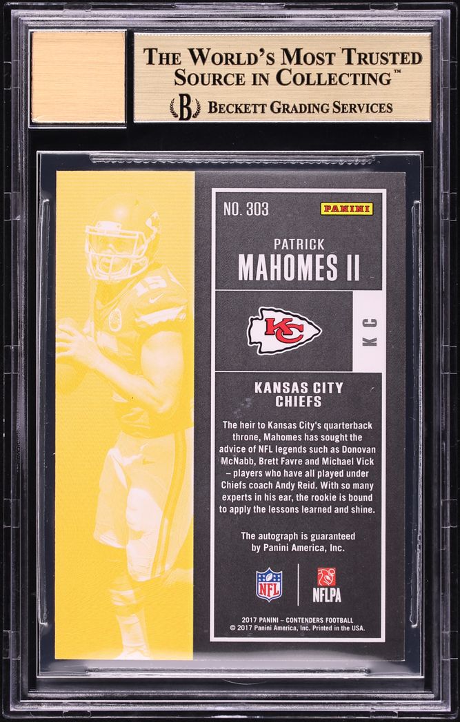 2017 Panini Contenders Patrick Mahomes II ROOKIE AUTO #303 BGS 9.5 GEM MINT