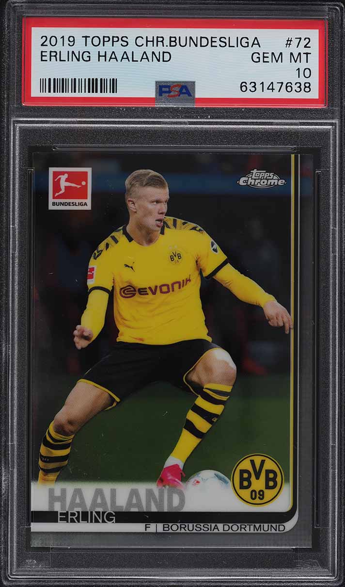 2019 Topps Chrome Bundesliga Erling Haaland ROOKIE #72 PSA 10 GEM MINT