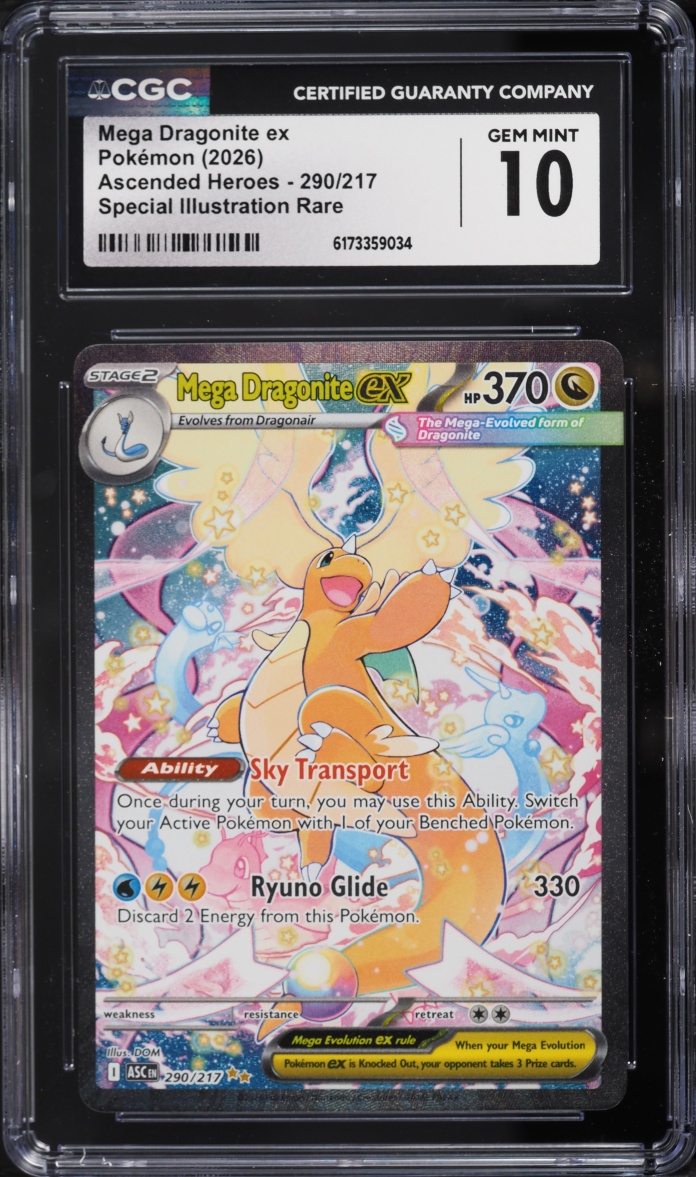 2026 Pokemon Mega Evolution Ascended Heroes SIR Mega Dragonite EX #290 CGC 10 GEM MINT
