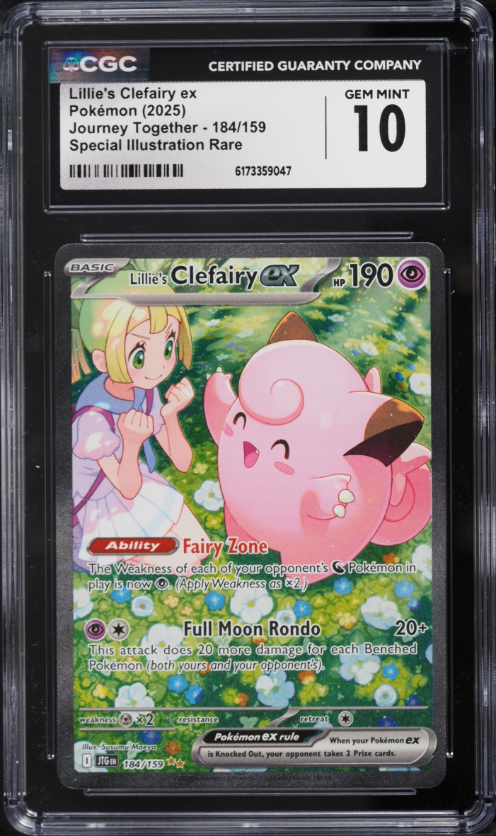 2025 Pokemon Scarlet & Violet Journey Together SIR Lillie's Clefairy EX #184 CGC 10 GEM MINT