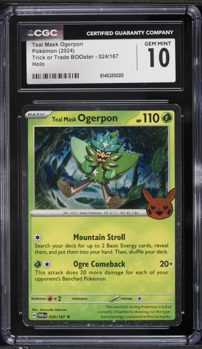 2024 Pokemon Trick Or Trade BOOster Holo Teal Mask Ogerpon #024 CGC 10 GEM MINT