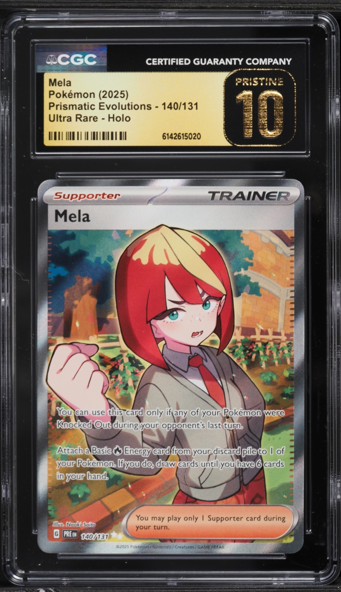 2025 Pokemon Scarlet & Violet Prismatic Evolutions Full Art Mela #140 CGC 10 PRISTINE