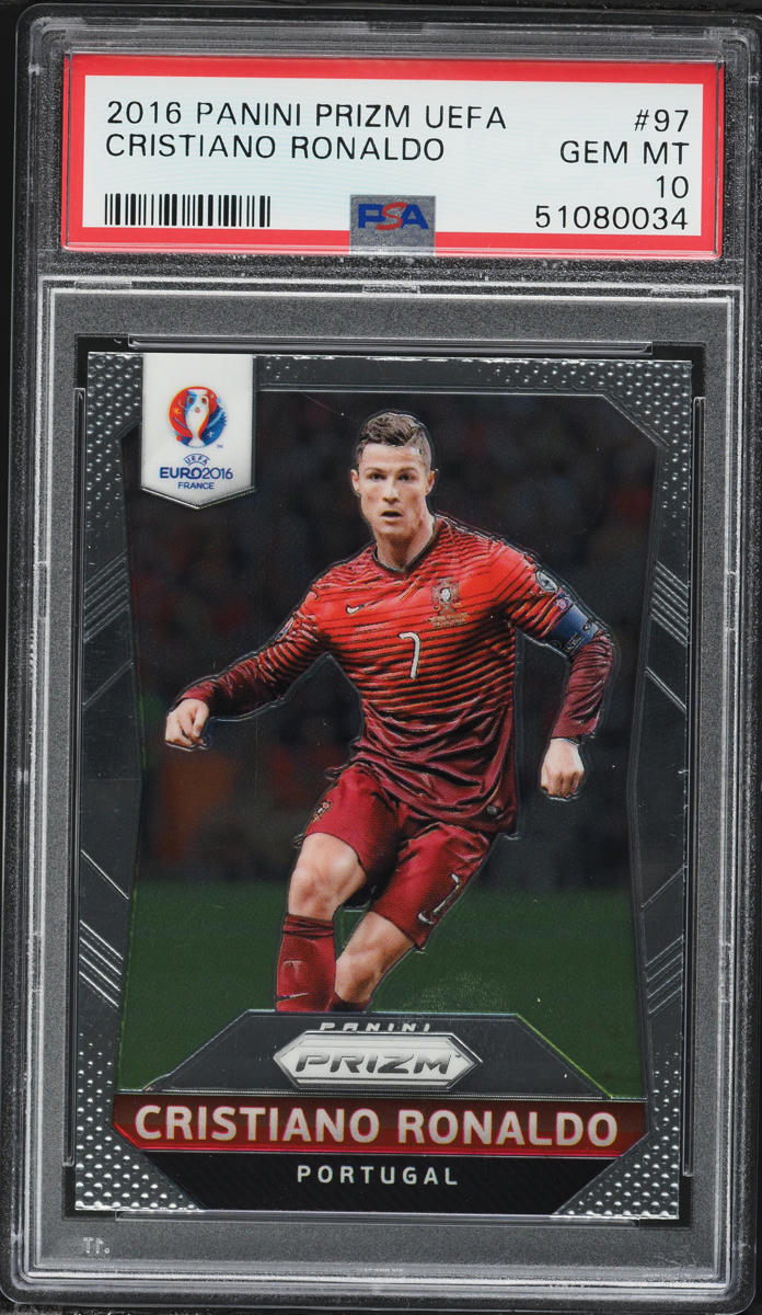 2016 Panini Prizm UEFA Euro Cristiano Ronaldo #97 PSA 10 GEM MINT