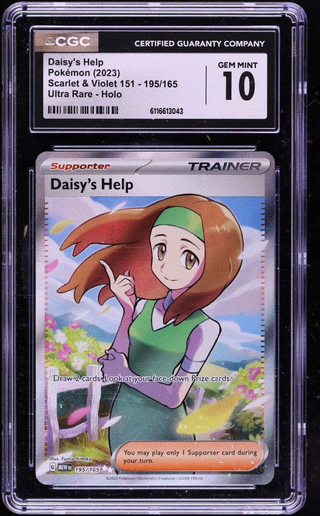 2023 Pokemon Scarlet & Violet 151 Full Art Daisy's Help #195 CGC 10 GEM MINT