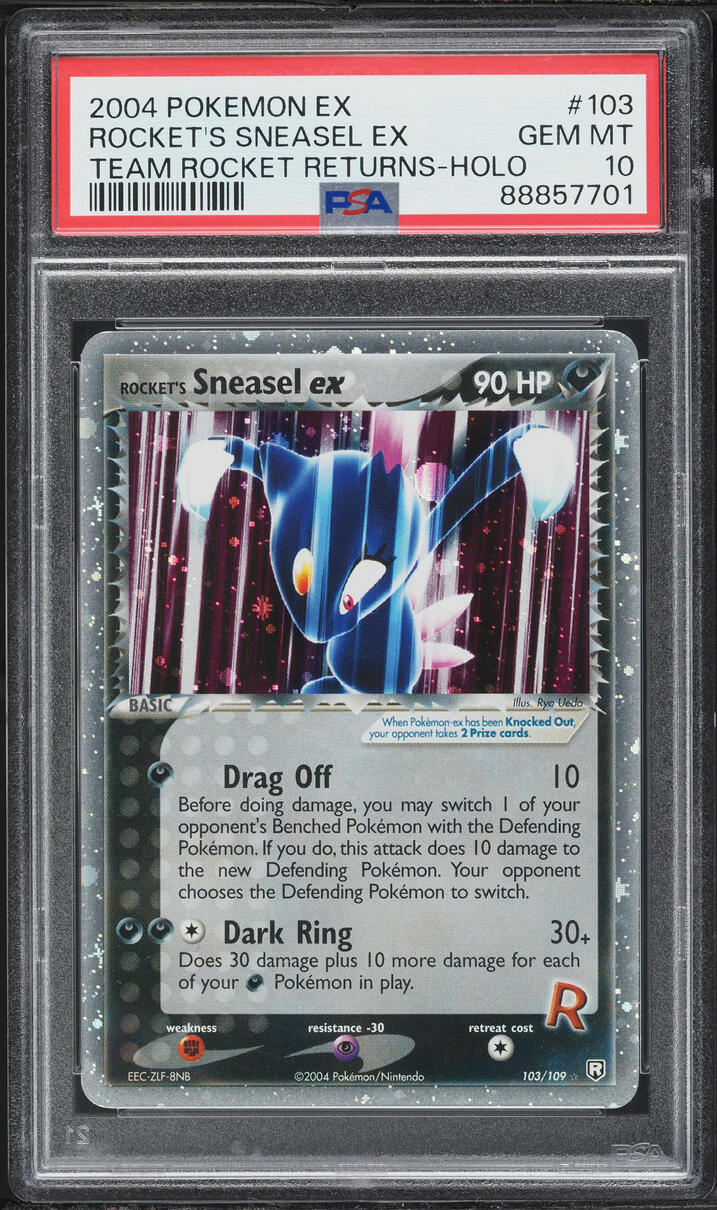 2004 Pokemon EX Team Rocket Returns Holo Rocket's Sneasel ex #103 PSA 10 GEM MINT