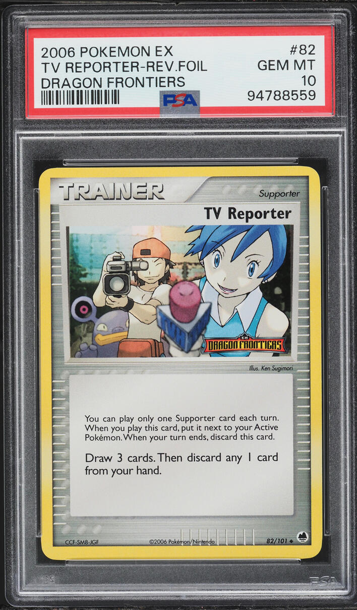 2006 Pokemon EX Dragon Frontiers Reverse Holo TV Reporter #82 PSA 10 GEM MINT