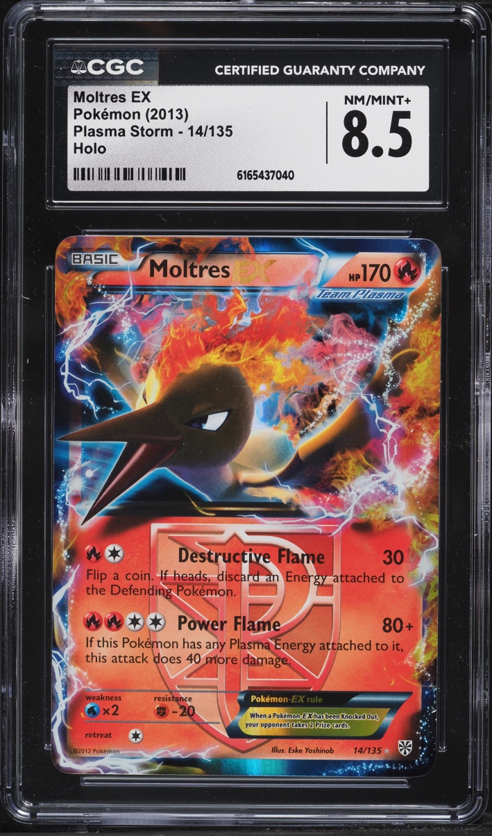 2013 Pokemon Black & White Plasma Storm Holo Moltres EX #14 CGC 8.5 NM-MT+