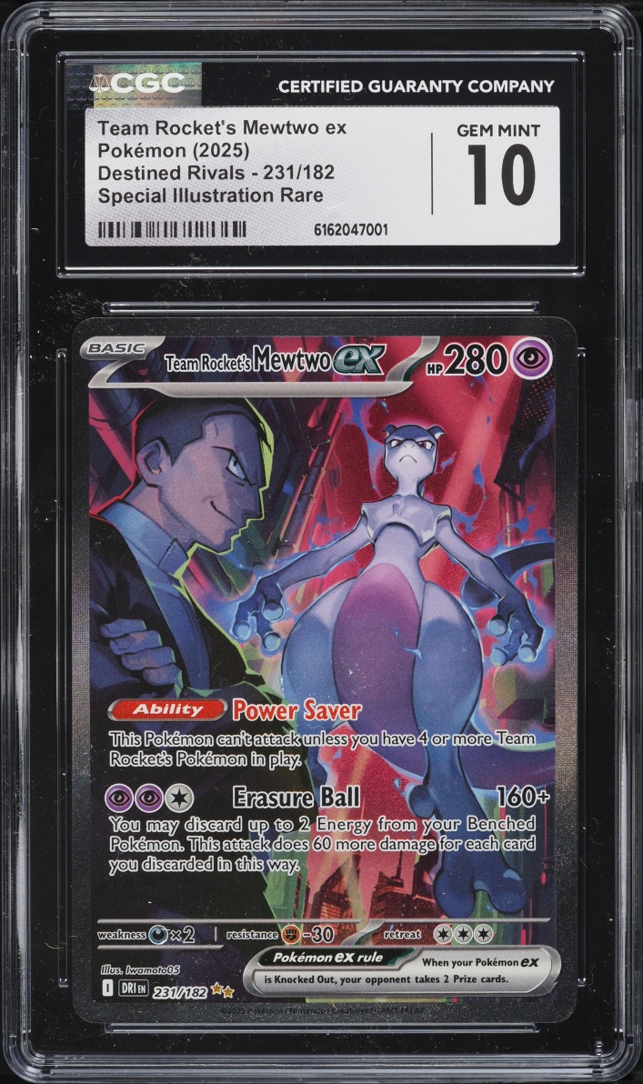 2025 Pokemon Scarlet & Violet Destined Rivals SIR Team Rocket's Mewtwo Ex #231 CGC 10 GEM MINT