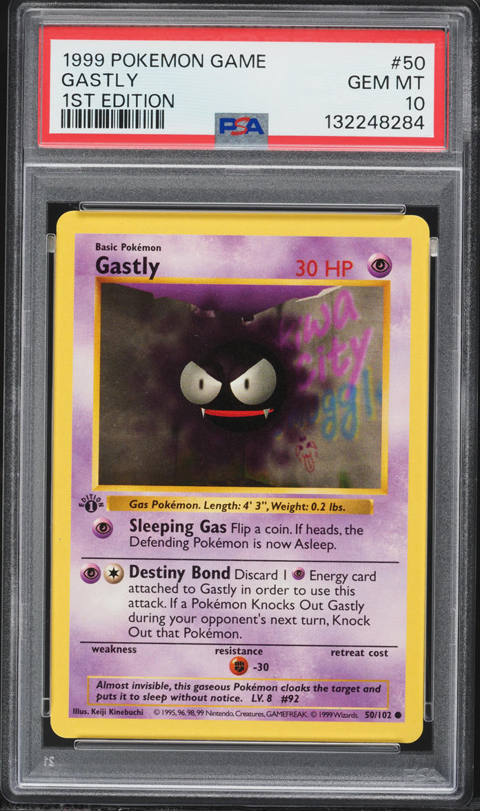 1999 Pokemon Base Set Shadowless 1st Edition Gastly #50 PSA 10 GEM MINT