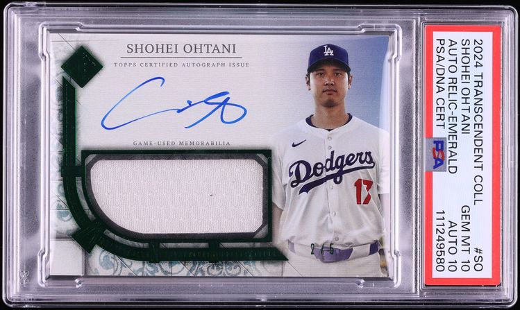 2024 Topps Transcendent Collection Emerald Shohei Ohtani PATCH AUTO DNA ...