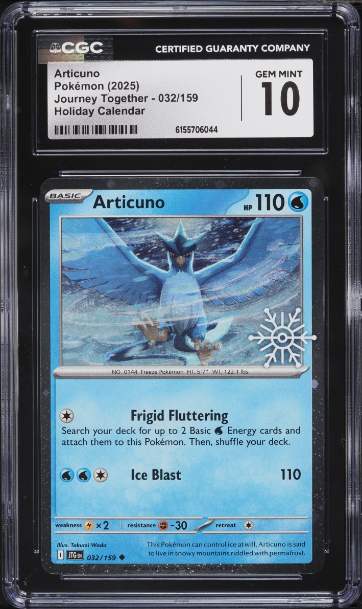2025 Pokemon Scarlet & Violet Journey Together Holiday Calendar Articuno #32 CGC 10 GEM MINT