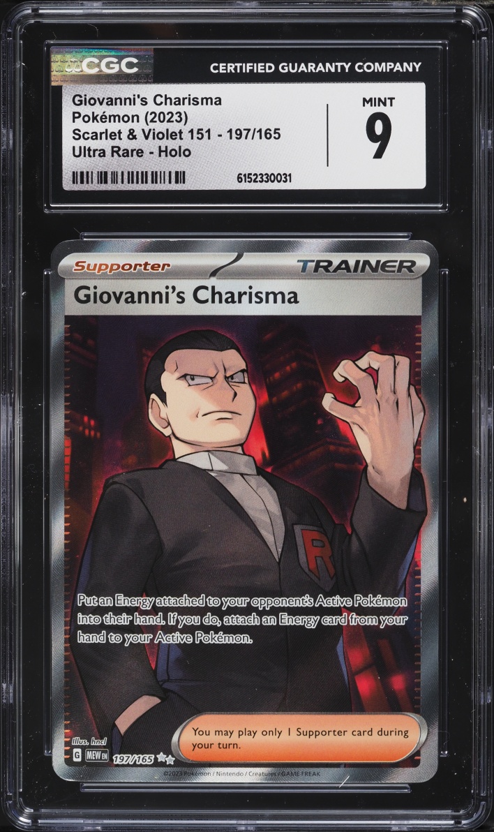 2023 Pokemon Scarlet & Violet 151 Full Art Giovanni's Charisma #197 CGC 9 MINT