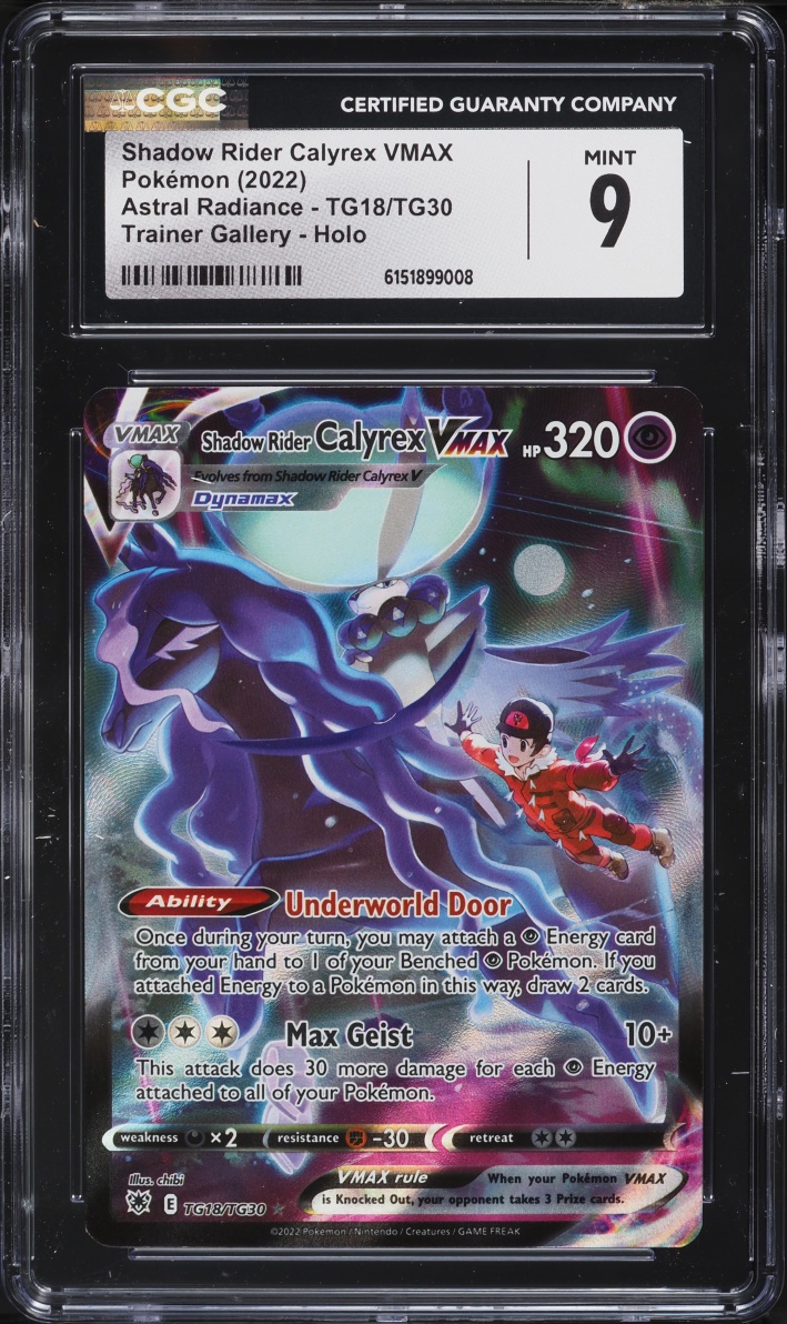 2022 Pokemon Sword & Shield Astral Radiance CHR Shadow Rider Calyrex VMAX #TG18 CGC 9 MINT