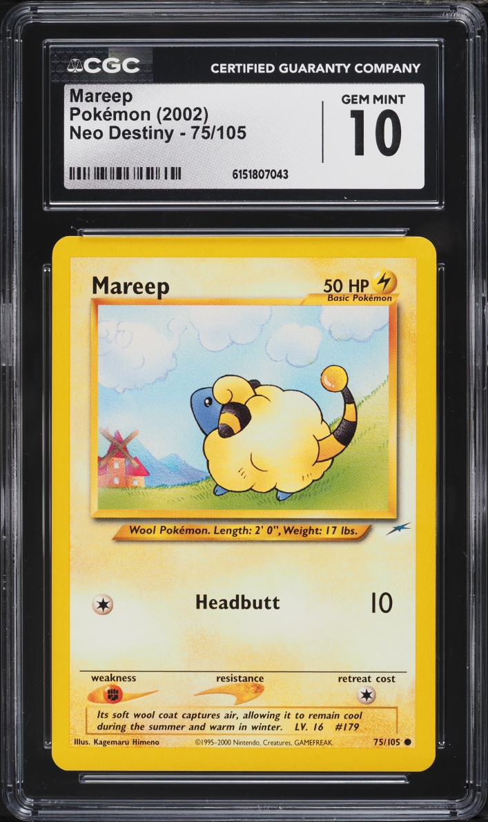2002 Pokemon Neo Destiny Mareep #75 CGC 10 GEM MINT