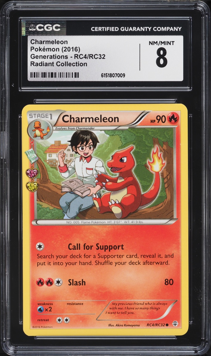 2016 Pokemon XY Generations Radiant Collection Charmeleon #RC4 CGC 8 NM-MT