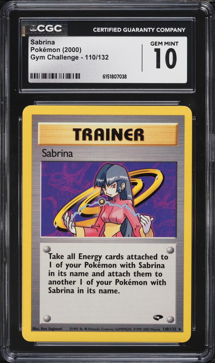 2000 Pokemon Gym Challenge Sabrina #110 CGC 10 GEM MINT