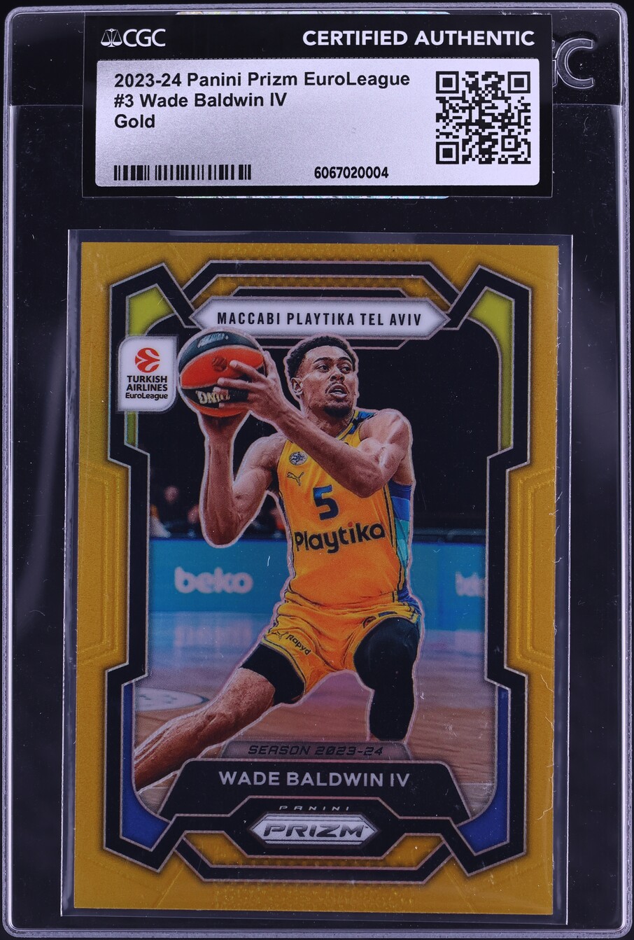 2023 Panini Prizm EuroLeague Gold Wade Baldwin IV /10 #3 CGC AUTH