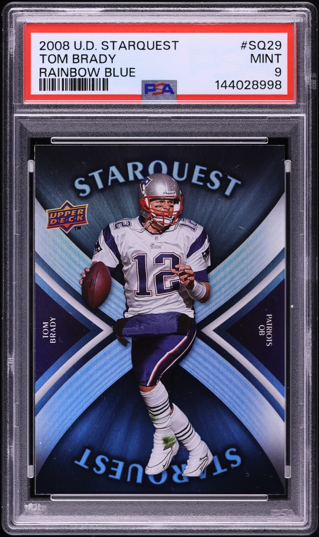 2008 Upper Deck Starquest Rainbow Blue Tom Brady #SQ29 PSA 9 MINT