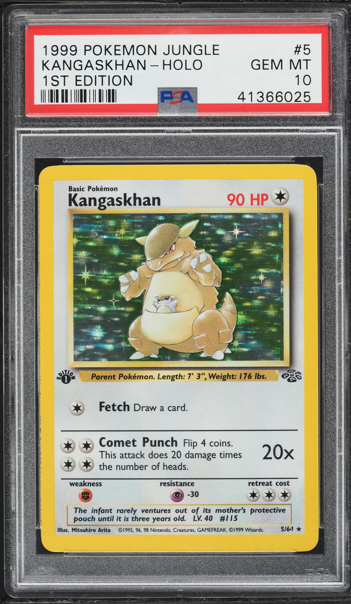 1999 Pokemon Jungle 1st Edition Holo Kangaskhan #5 PSA 10 GEM MINT