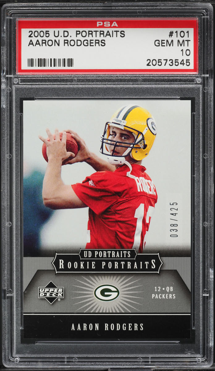 2005 Upper Deck Portraits Aaron Rodgers ROOKIE /425 #101 PSA 10 GEM MINT
