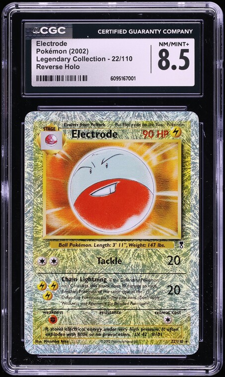 2002 Pokemon Legendary Collection Reverse Holo Electrode #22 CGC 8.5 NM-MT+