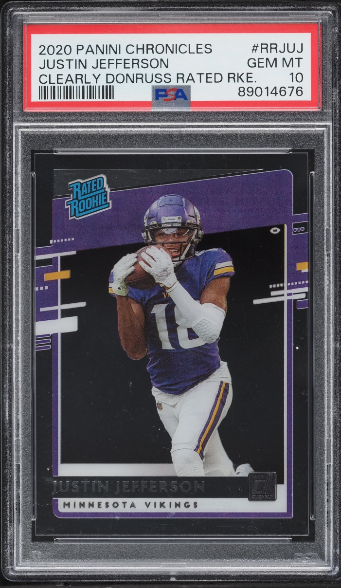 2020 Panini Chronicles Clearly Donruss Justin Jefferson ROOKIE #RR-JUJ PSA 10 GEM MINT - Photo 1