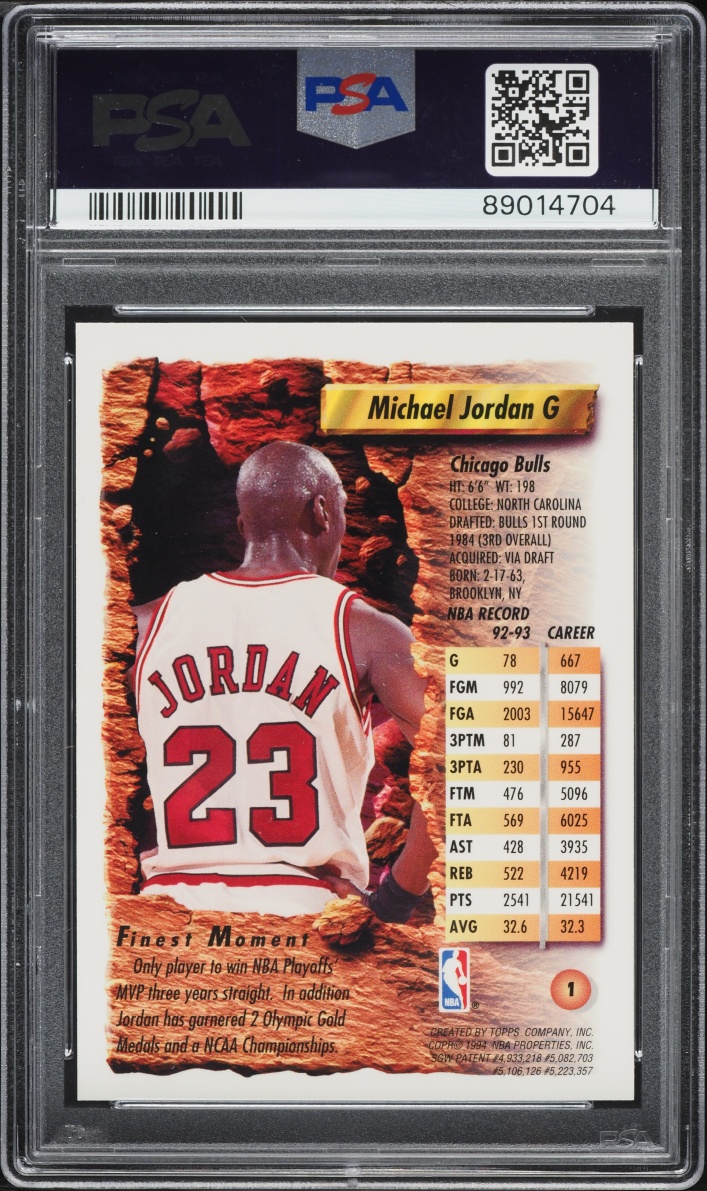 1993 Finest Basketball Michael Jordan #1 PSA 9 MINT - Photo 2
