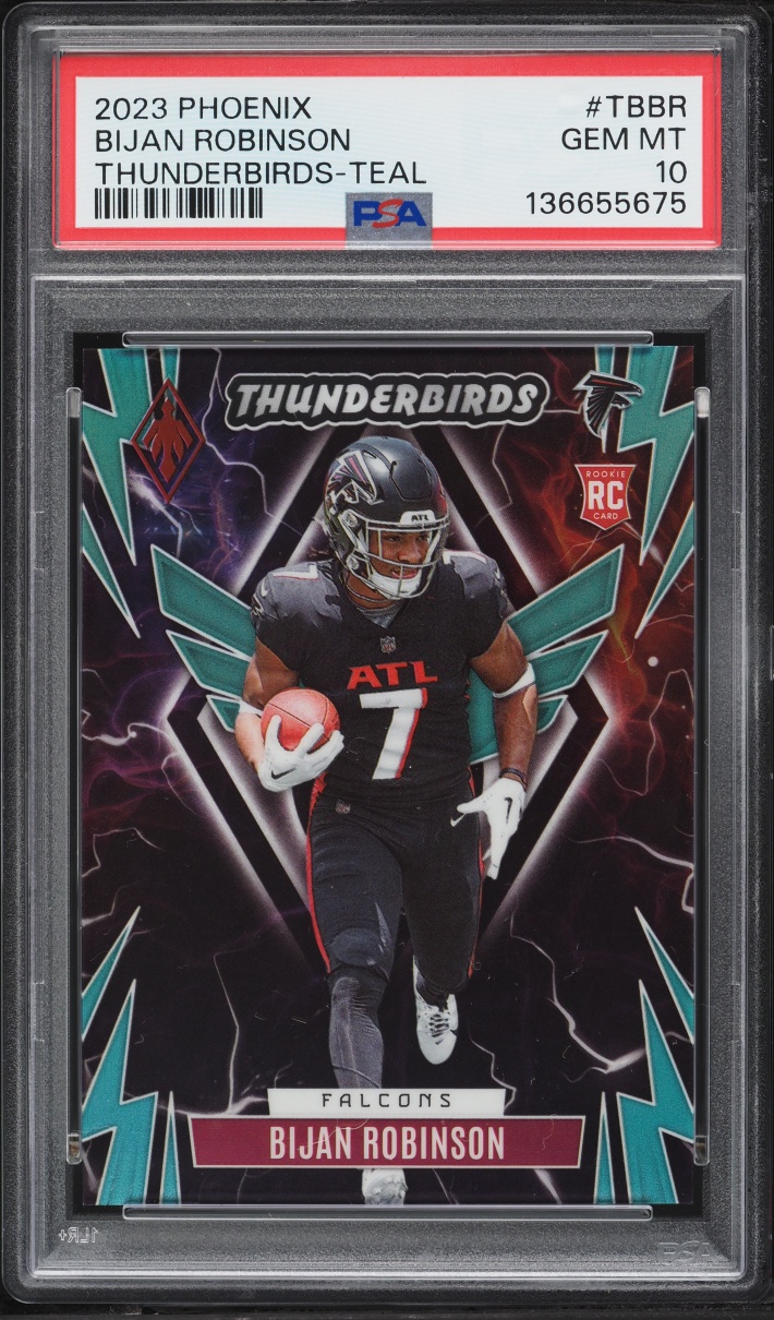 2023 Panini Phoenix Thunderbirds Teal Bijan Robinson ROOKIE /125 #TB-BR PSA 10 GEM MINT - Photo 1
