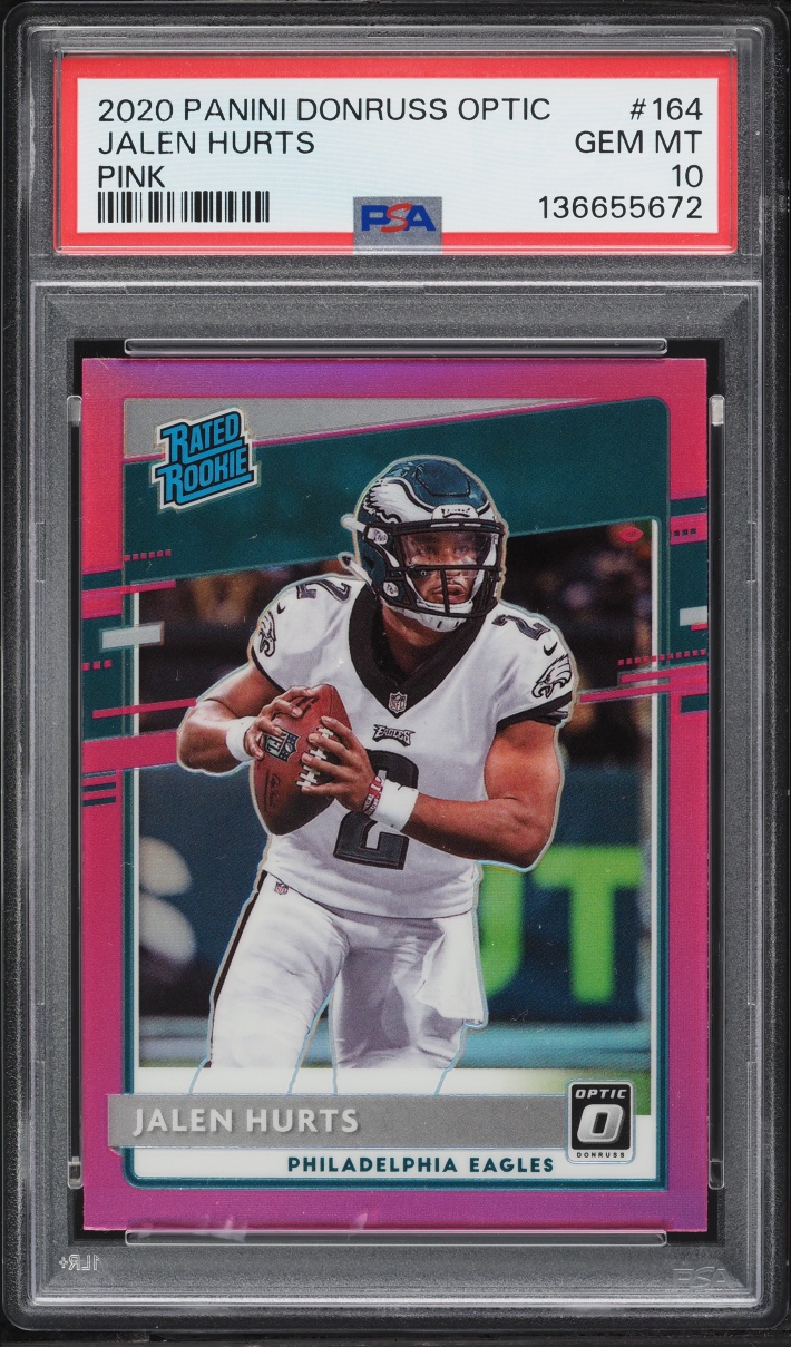 2020 Donruss Optic Pink Prizm Jalen Hurts ROOKIE #164 PSA 10 GEM MINT - Photo 1