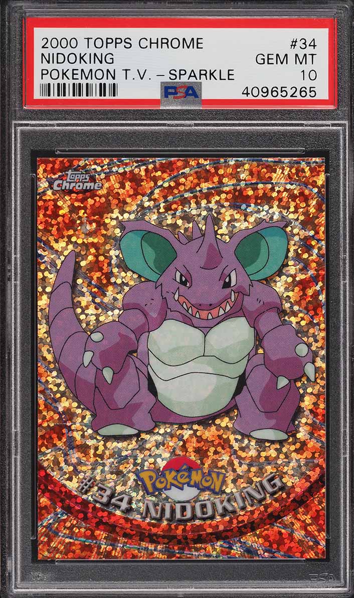 2000 Pokemon Topps Chrome Series 1 Sparkle Nidoking #34 PSA 10 GEM MINT