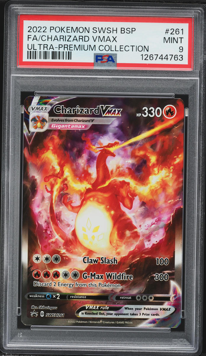 2022 Pokemon Sword & Shield Promo Ultra Premium Alt Art Charizard VMAX #SWSH261 PSA 9 MINT