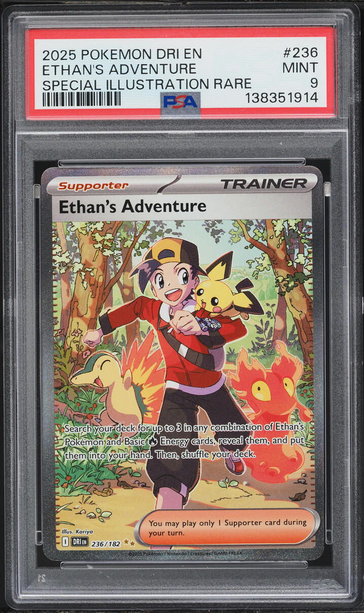 2025 Pokemon Scarlet & Violet Destined Rivals SIR Ethan's Adventure #236 PSA 9 MINT