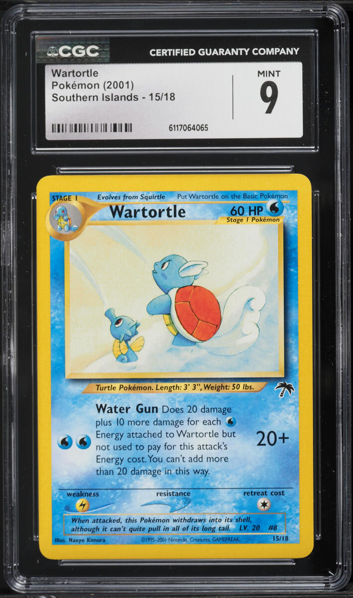 2001 Pokemon Southern Islands Wartortle #15 CGC 9 MINT