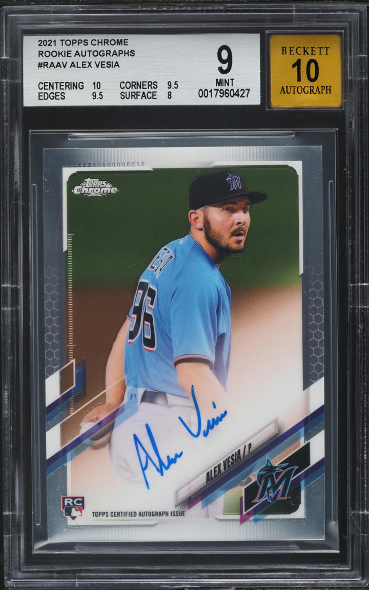2021 Topps Chrome Alex Vesia ROOKIE AUTO #RA-AV BGS 9 MINT