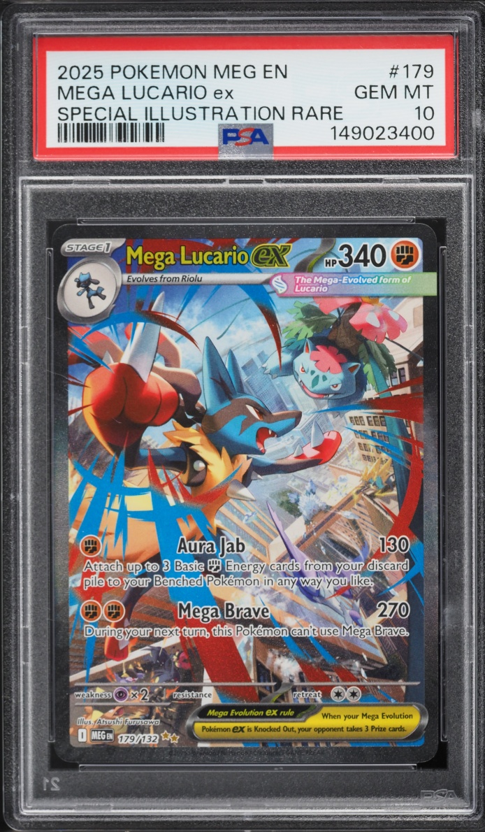 2025 Pokemon Mega Evolution SIR Mega Lucario ex #179 PSA 10 GEM MINT