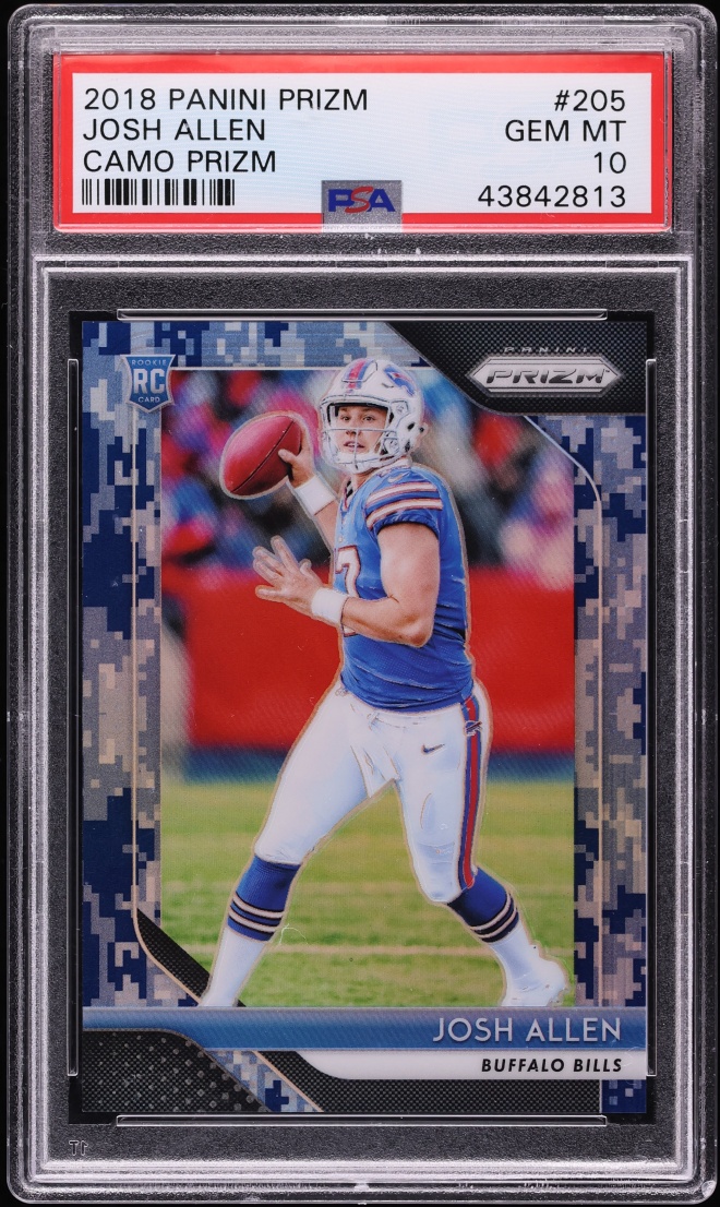 2018 Panini Prizm Camo Josh Allen ROOKIE /25 #205 PSA 10 GEM MINT