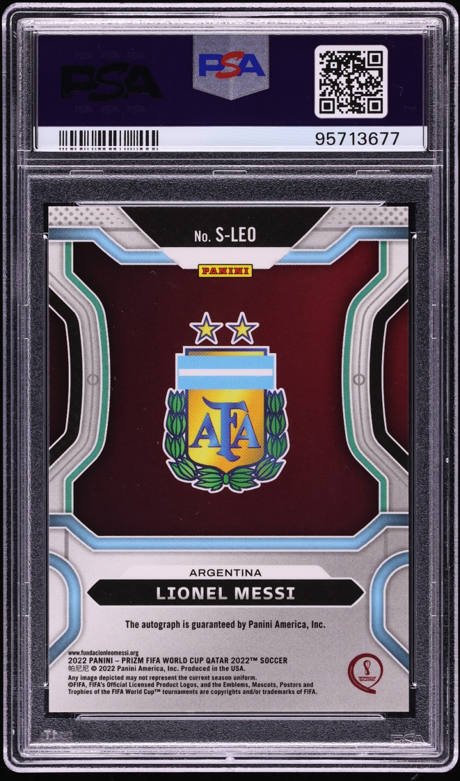 2022 Panini Prizm World Cup Qatar Lionel Messi AUTO DNA 10 #LEO PSA 10 GEM MINT