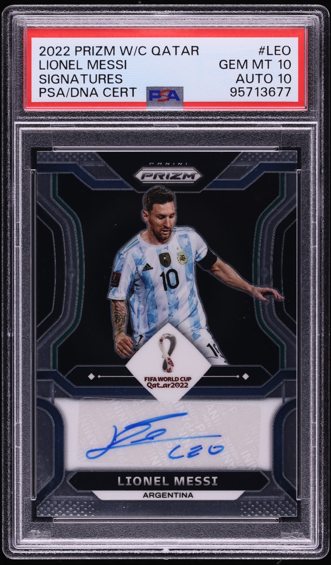 2022 Panini Prizm World Cup Qatar Lionel Messi AUTO DNA 10 #LEO PSA 10 GEM MINT