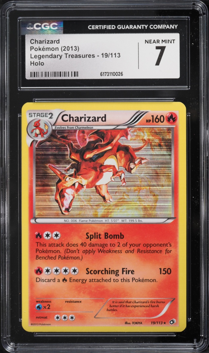 2013 Pokemon Black & White Legendary Treasures Holo Charizard #19 CGC 7 NRMT