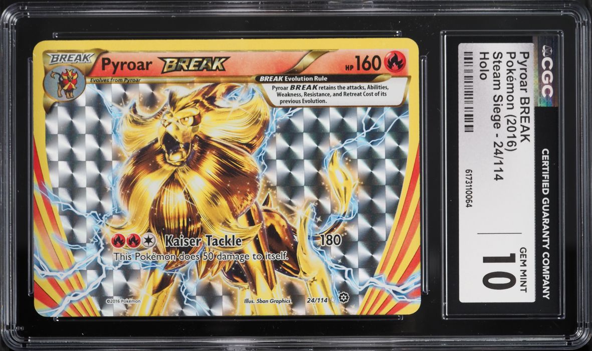 2016 Pokemon XY Steam Siege Holo Pyroar Break #24 CGC 10 GEM MINT