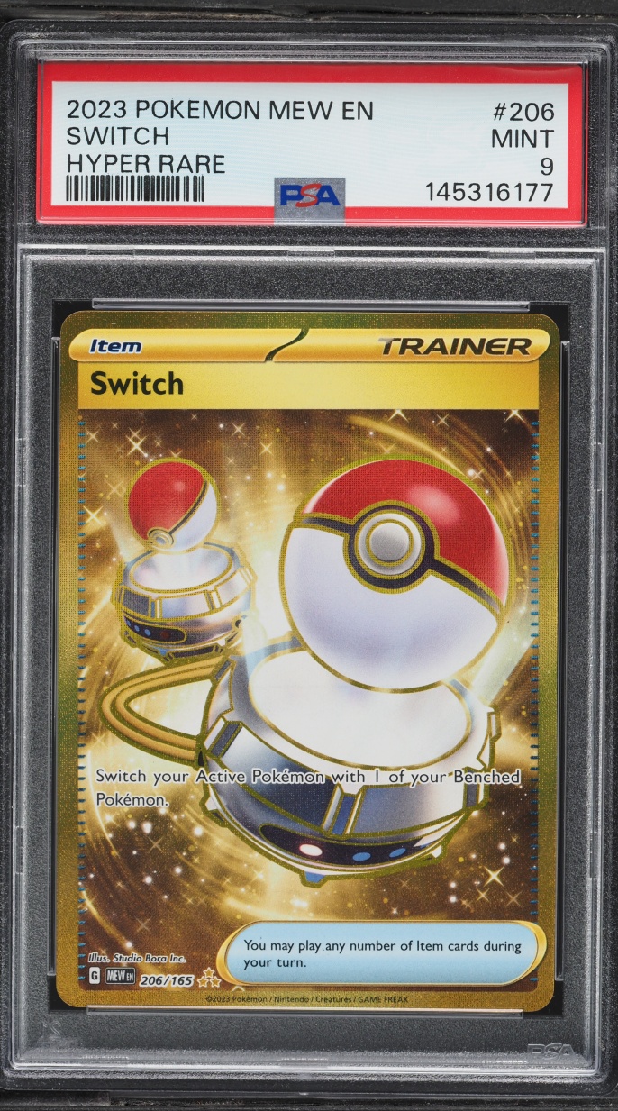 2023 Pokemon Scarlet & Violet 151 Gold Rare Switch #206 PSA 9 MINT